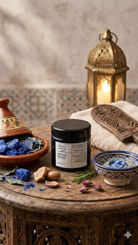 الصابون المغربي بالنيلة الزرقاء Moroccan soap with blue indigo